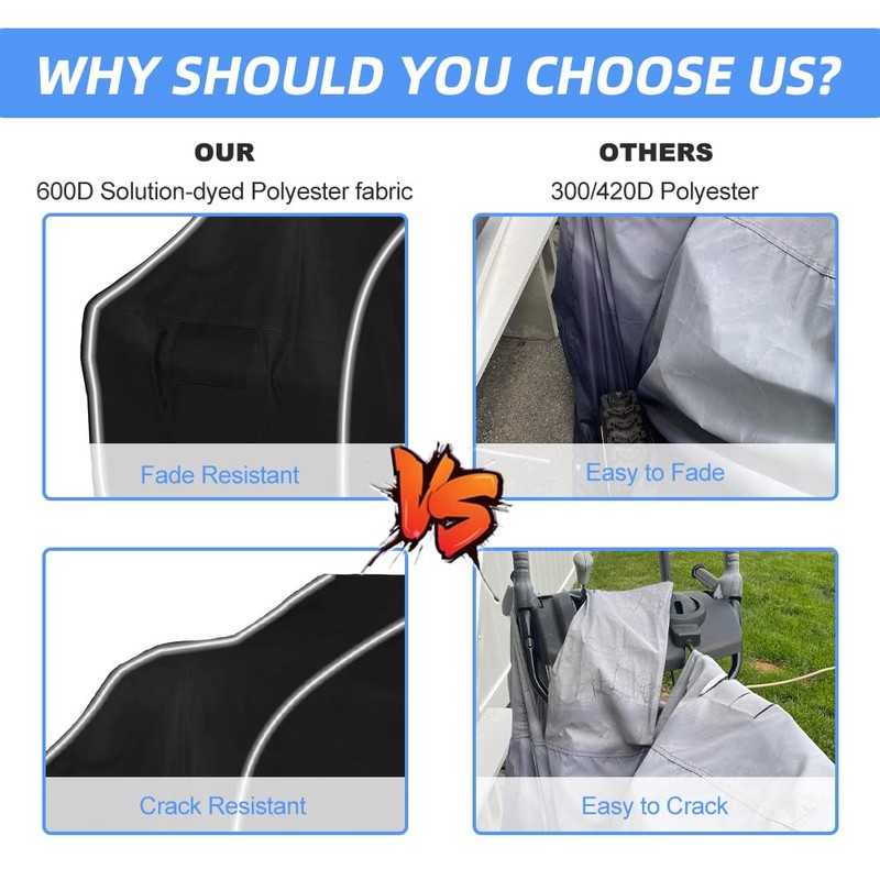 zenicham Heavy-Duty 600D Fade and Crack Resistant Snow Blower Covers,