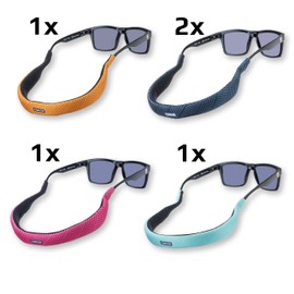 Carson Floating Eyewear Retainer with Lightweight Foam Core Technology, Neoprene Water Sports Accessories - Great Beach, Pool, Fishing or Boat Accessories - Assorted 5-Pack (FA-10AS)