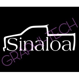 Oracal  SINALOA CAMIONETA STICKER CALCOMANIA DECAL DE VINILO BLANCO 11"