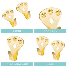 Doyime 10 Pcs Wall Hanging Hooks with Nails, Safe Load 77.1 lbs (35 kg), Picture Hangers, Hanging Hardware for Picture Frame Display, Plasterboard Hooks, Plywood, Wood