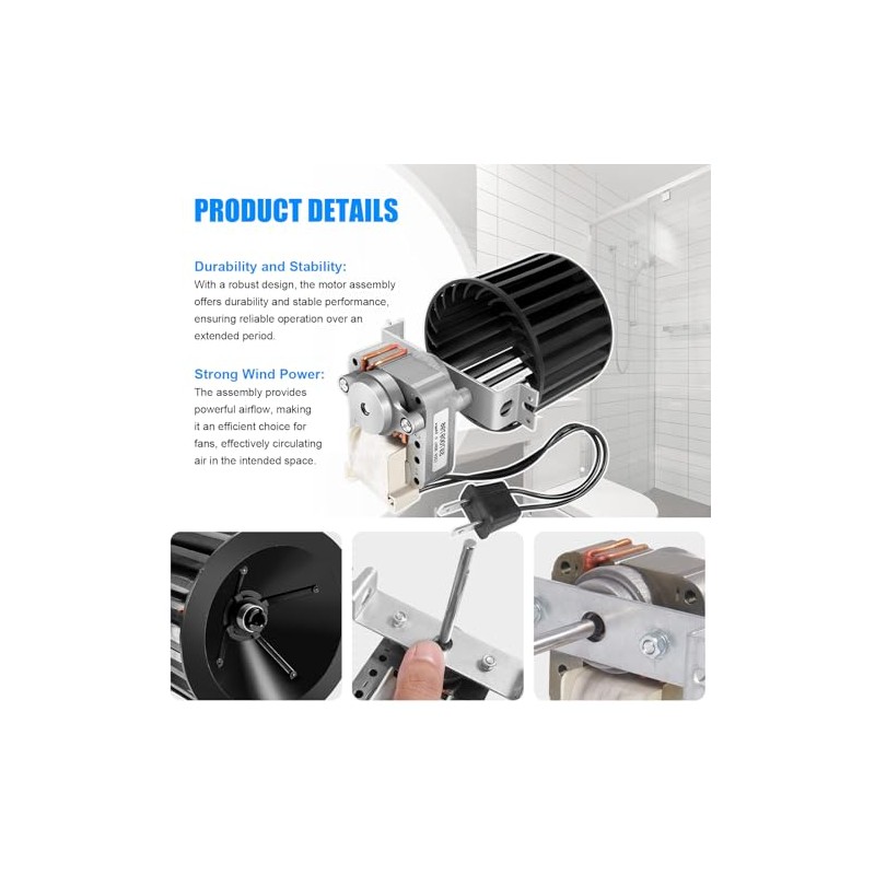 Upgraded S97009796 Bathroom Fan Motor Blower Assembly Compatible with Broan
