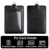 2-Pack PU Leather Vertical ID Badge Holders with Heavy Duty
