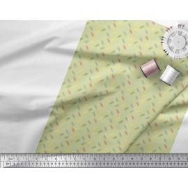 Soimoi Beige Velvet Fabric Paper Clip Shirting Print Fabric by Yard 58 Inch Wide