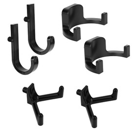 lasuroa 6pcs Storage Shed Tool Hooks, ABS Storage Shed Shelves Accessories Including J U V Shape Garden Tool Heavy Duty Hooks for Organizing Ladders Bulk Items