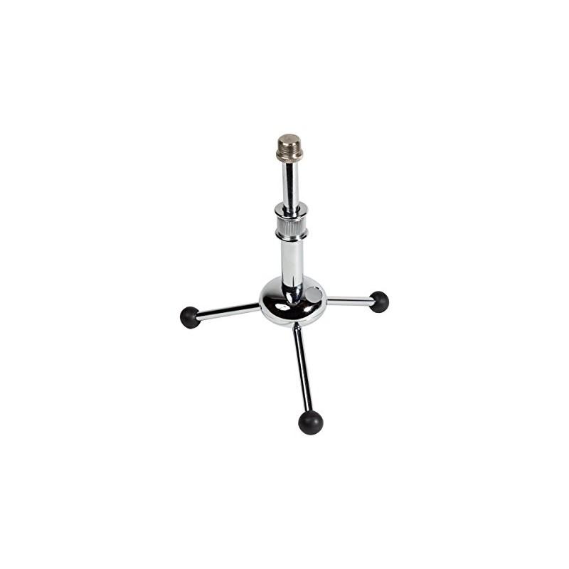 Chrome Mini Tabletop Tripod Microphone Stand - Adjustable Height