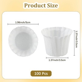 CREATCABIN 100Pcs Disposable Coffee Filter Paper Coffee Filters White Espresso Makers Basket Cups Papers Replacement Compatible with Reusable Keurig Brewer Single Serve Pot Home Office 2 Inch