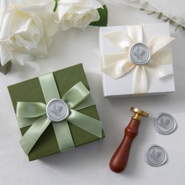 Uwilowe 60 Pcs Silver Wax Seal Stickers, Wedding Invitation Accessories Envelope Stickers - Peferct for Wedding Accessories, Gift Box Craft Wrapping, Christmas Cards Envelope Seals