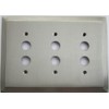 Satin Nickel Deco Step Style 3 Gang Push Button Switch