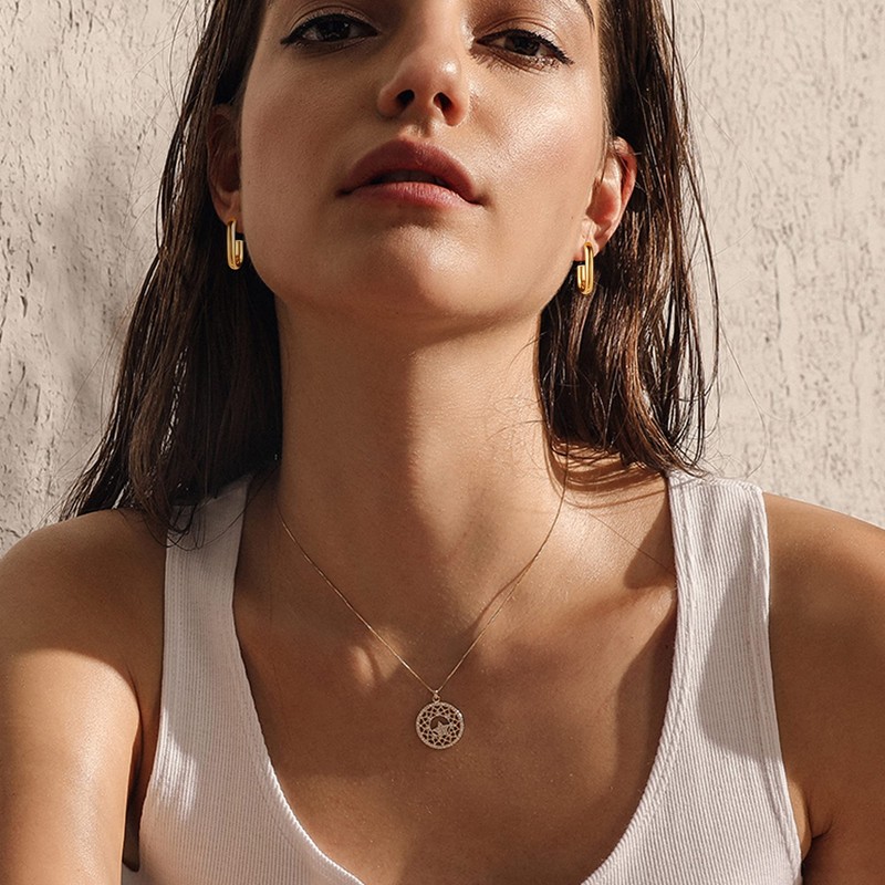 Morfetto Gold Hoop Earrings Set for Women 14K Gold Plated