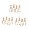 Tofficu 12 Pcs DIY Unfinished Wooden Robot Dolls Educational Craft