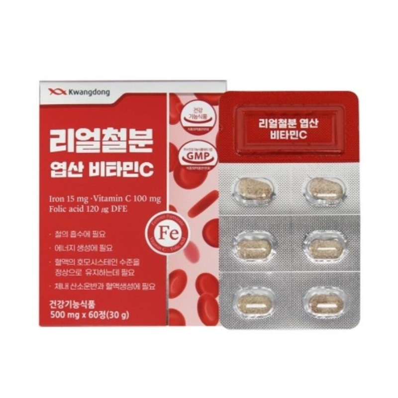 Real Iron, Vitamin C, Folic Acid 4x / 리얼철분 비타민C