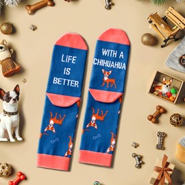 sockfun Chihuahua Socks for Women Men, Funny Chihuahua Gifts for Chihuahua Lovers Crazy Silly Fun Socks