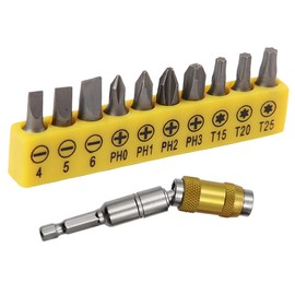 Tofficu 1 Flexible Drill Bit Extension with Bit Holder Assorted Screwdriver Bits Bit Tip Holder for Automotive Home Maintenance
