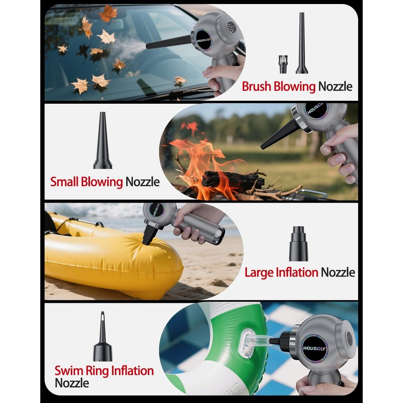 houscly Handheld Car Vacuum Portable Cordless 25000Pa High Power Small