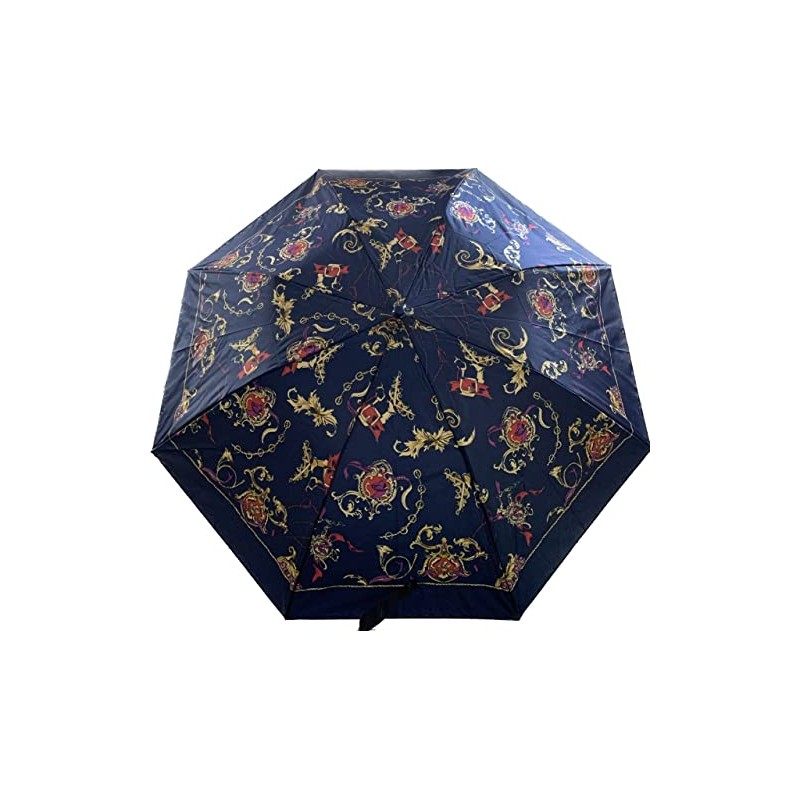 Telescopic Patterned Umbrella (Blue)
