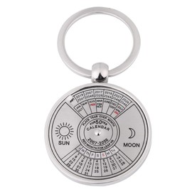 Antique 50 Years Perpetual Calendar Keychain Metal Key Ring Accessory 2007 To 2056