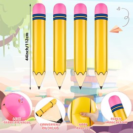 WalquicksInflatable Pencil Giant Blow Up Pencil Colorful Inflatable Crayons, Birthday Party Supplies, and Room Decoration (Yellow, 12 Pcs 44in)