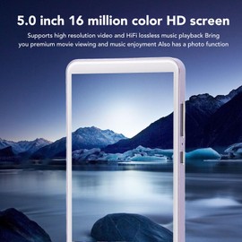 MP4 Player with Bluetooth and WiFi, 5 Inch HD Touch Screen, Digital MP4 Player Recorder with Camera for Android, Portable HiFi Sound Music Player, Noise Reduction for