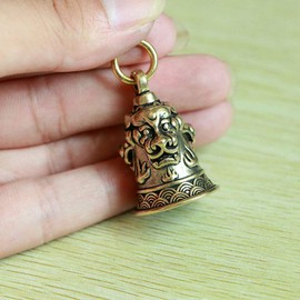 SUPVOX Brass Bell Vintage Bronze Jingle Bells for Craft Wind Chime Making Cane Potty Training Pendant Keychain Heart