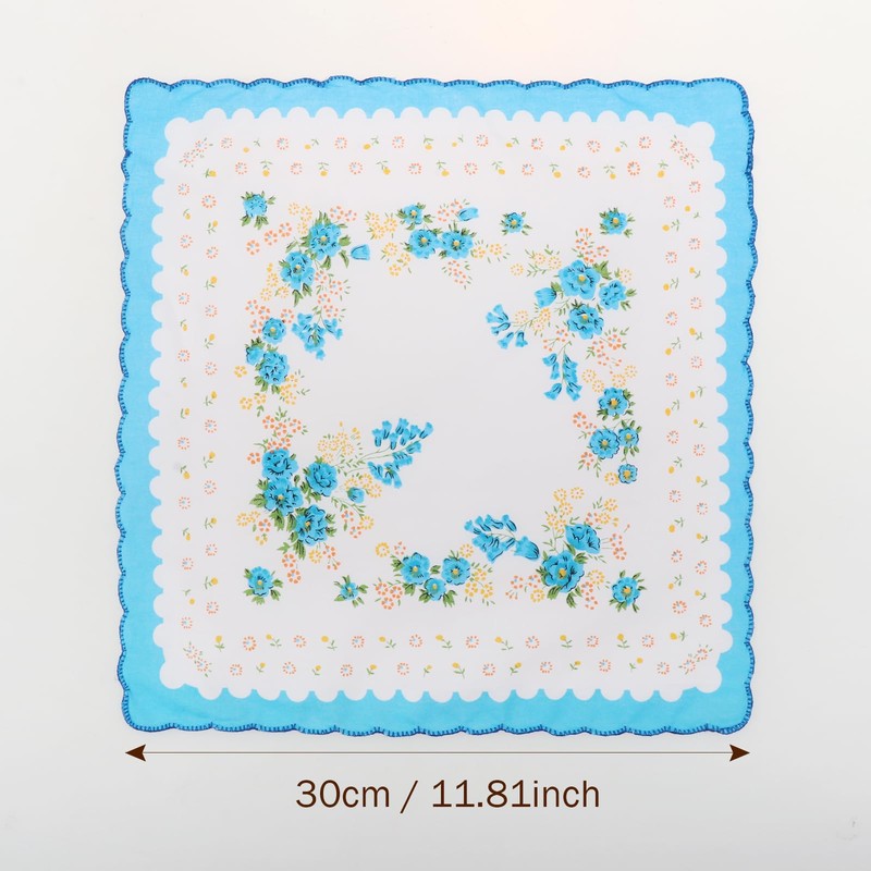 Handkerchiefs for women, cotton handkerchiefs, 10 pieces white