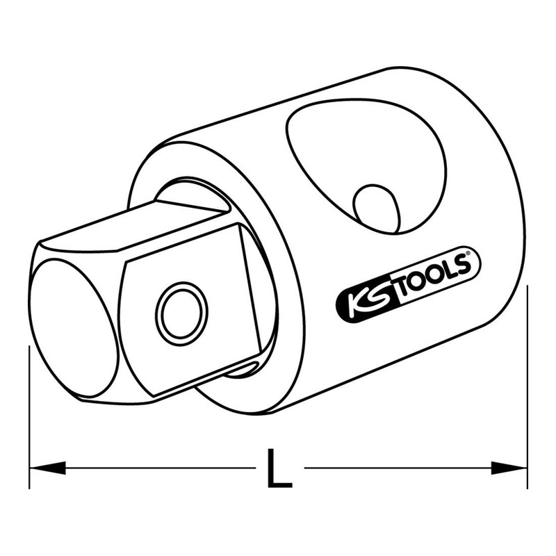 KS Tools 3/8 inch CHROMEplus sliding piece/magnification adapter, 1/4 inch