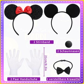 BOARDFEB Mouse Costume Adult, 2 Sets Mouse Costume Mini Mouse Costume Women's Mini Mouse Costumes Adult for Carnival Theme Party Cosplay Party Costumes