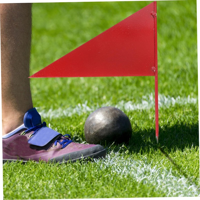 BIUDECO Running Triangle Flag Set 4 Iron Stick Flags Shot