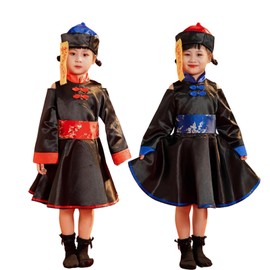 [Angenster] Halloween Kyonshi Cosplay Costume, Children, Costume, Girl, Dress, Red, Blue, 47.2 - 55.1 inches (120 - 140 cm), Cute, Interesting, Kids' Performance Clothes, Christmas Events, Parties,