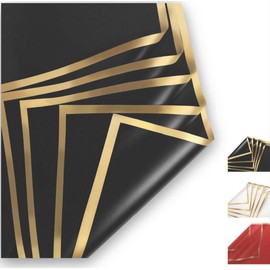 3 Ducks Beautiful Black Flower Wrapping Paper For Flower Bouquet |20 Sheets_22.8x22.8| Bouquet Wrapping Paper for Wedding Birthday Gift DIY (Pink (1Pack/20 Sheets))