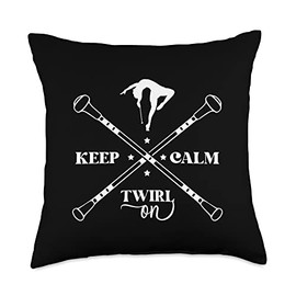 Keep Calm And Twirl On Exhibition Baton Twirler Throw Pillow