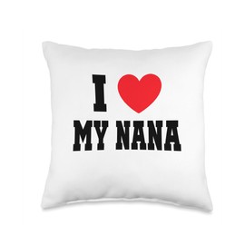 My Heart I Love My Nana Throw Pillow, 16x16, Multicolor