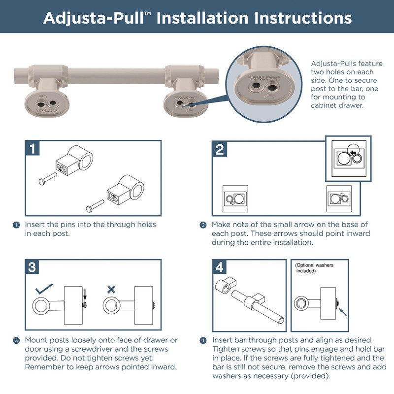 Franklin Brass Adjusta-Pull Bar (5-Pack) Adjustable Cabinet Handles 1-3/8" to