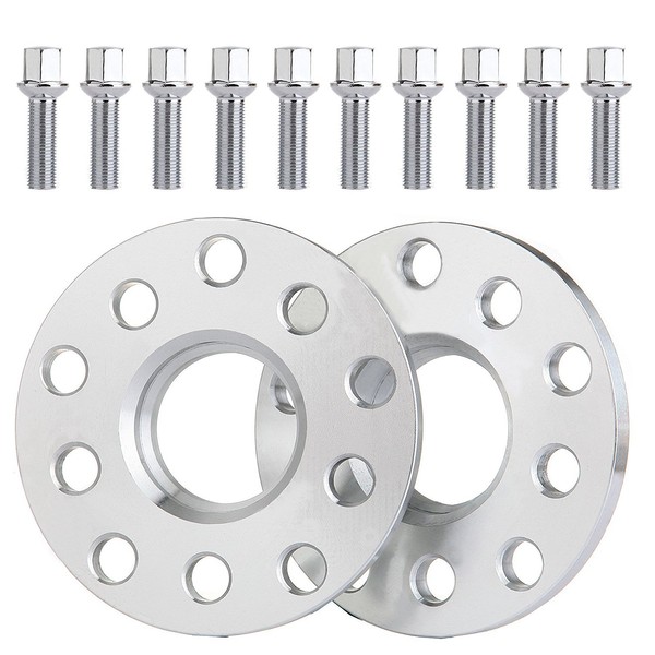 ECCPP 2X 10mm 5 Lug Wheel Spacers 5x100mm & 5x112mm fits for CC EOS for Golf GTI for Passat Rabbit with 14x1.5 Studs