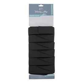 Trimming Shop 12mm Wide Flat Elastic Band, Stretchable Waistband Tape Elastic Cord for Sewing Clothing, Garments, Dressmaking, DIY Craft Projects, Black, 1 Metre