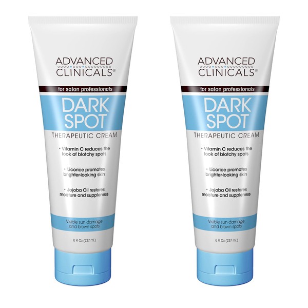 Advanced Clinicals Dark Spot Vitamin C Cream For Face, Hand, & Body Lotion, Anti Aging Therapeutic Skin Care Moisturizer Lotion Reduces Appearance Of Age Spots, Blotchy Skin, & Wrinkles, (2-Pack)