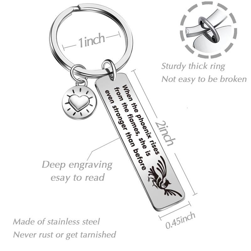 JIUSHUN Phoenix Bird Keychain Phoenix Gifts Bird Lover Keychain Motivational