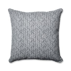 Pillow Perfect Outdoor/Indoor Herringbone Slate Seat Cushions, 25" x 25", Gray, 2 Pack