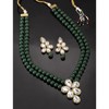 Aheli Crystal Pearl Long Collar con pendientes de caída Conjunto