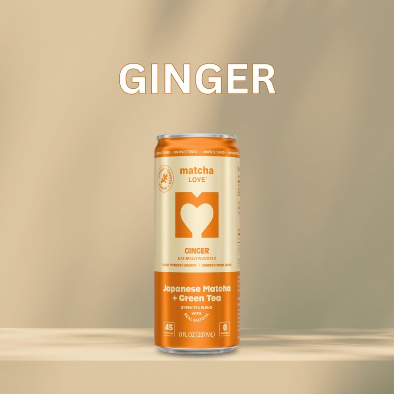 matcha LOVE Ginger Matcha + Green Tea, Unsweetened, 8 Ounce