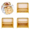 WRONWA Natural Bamboo Bread Box for Kitchen Countertop, Double Layer
