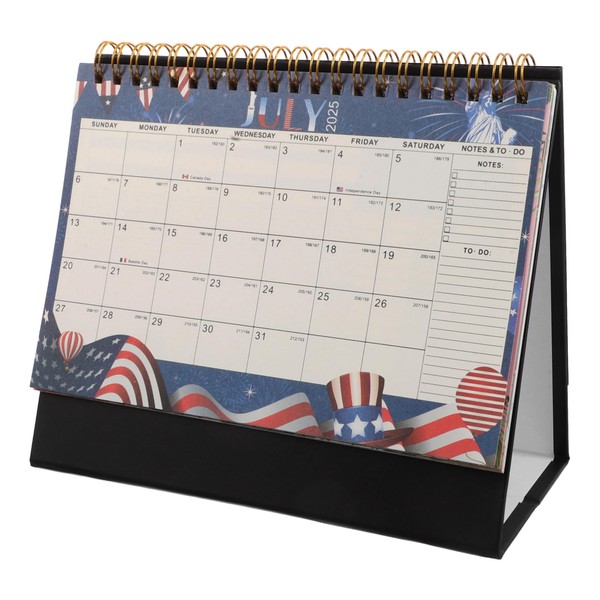 NUOBESTY Desk Calendar, 2025-2026 18 Months English Standing Flip Desktop
