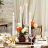 FPOO Flameless Taper Candles Flickering with Remote Timer, 4PCS Battery