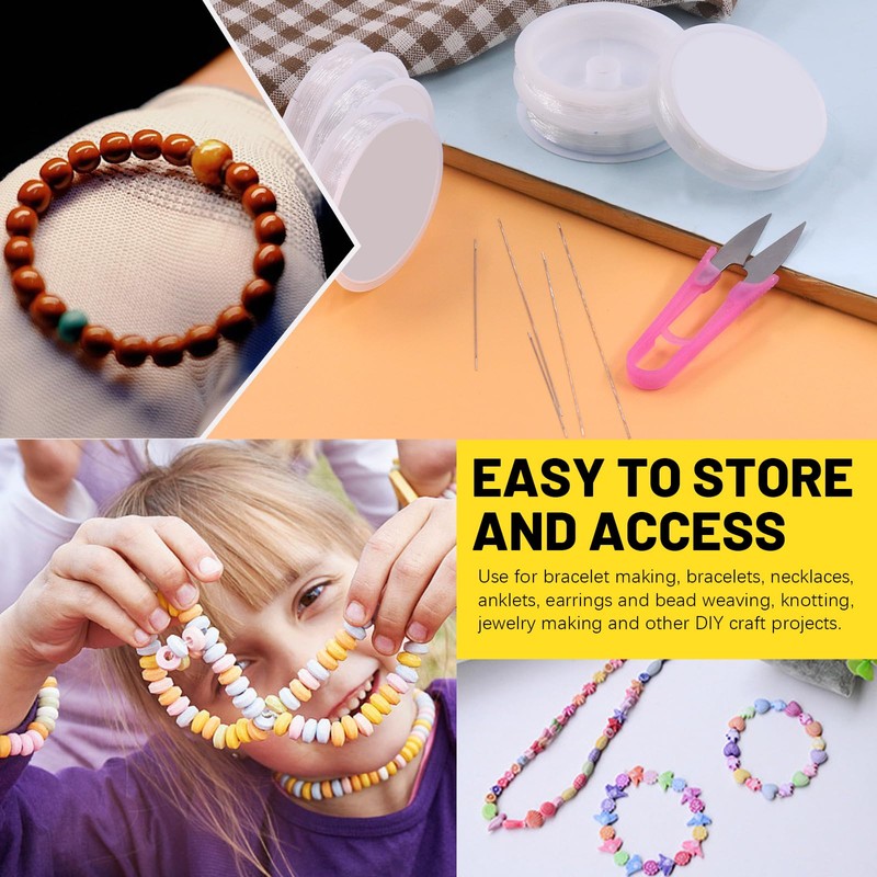 Mardatt 12 Pieces Elastic Bracelet String Cord Kit Includes 0.4