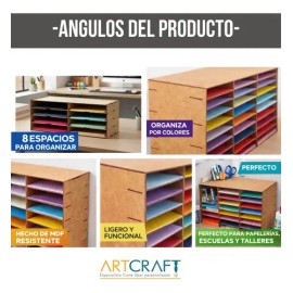 Organizador Papeleria 8 Espacios Hoja Carta Oficio Mdf Oe25                                                                                           