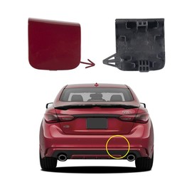 Car Rear Bumper Tow Hook Cover Compatible with Infiniti Q50 2018 2019 2020 2021 2022 Trailer Cover Cap 850716HH0A 85071-6HH0A Small Lid Towing Eye Cap Red Right Passenger Side