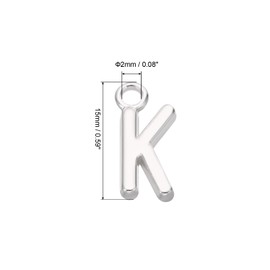 PATIKIL Letter Charm, 50 Pcs Alphabet Charm Initial Pendant Charm Bulk Cute DIY for Jewelry Making Bracelets Earrings Necklace Keychains Crafts, Silvery, K