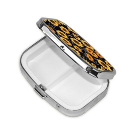 keluki Sunflower Style6 Print Square Metal Pill Box with 2 Compartment for Pocket or Purse Travel Bag Small Size 2.2 inche