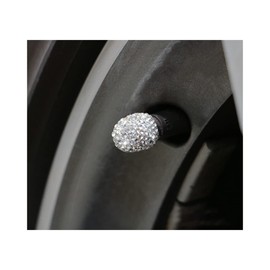 Marcraft Diamond Crystal Rhinestone Bling Tyre Wheel Valve Caps Dust Caps (4 Pack) Universal for Cars, SUVs, Bicycles, Motorcycles, Trucks | Screw-On