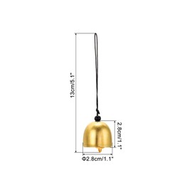 PATIKIL 6 Pcs Wind Chime, Hanging Bells Temple Bells Retro Outdoor Hanging Metal Chinese Wind Chime for Outside Garden Camping, Gold Black