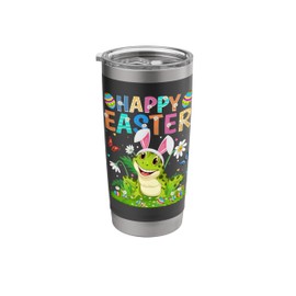 Frog Happy Easter Egg Hunt Bunny Ear Easter Sunday Stainless Steel Insulated Tumbler